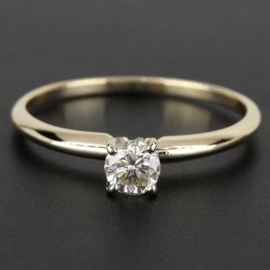 14k Gold Diamond Solitaire Ring